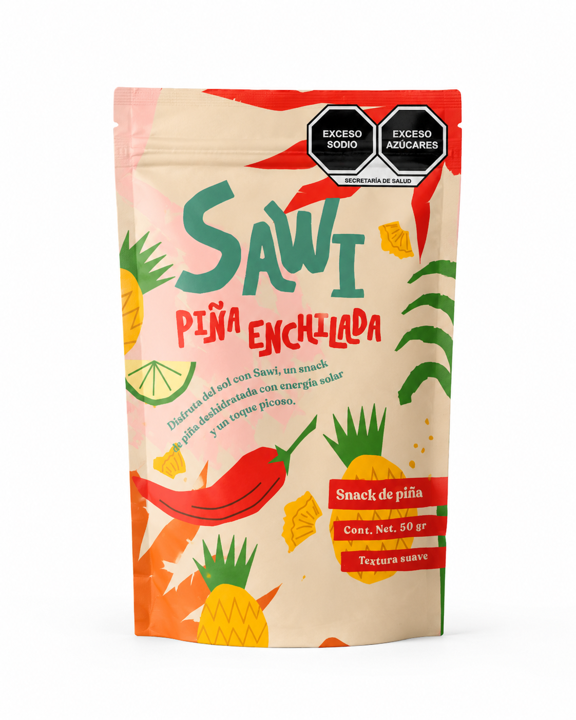 PIÑA SAWI DESHIDRATADA ENCHILADA 50 GR