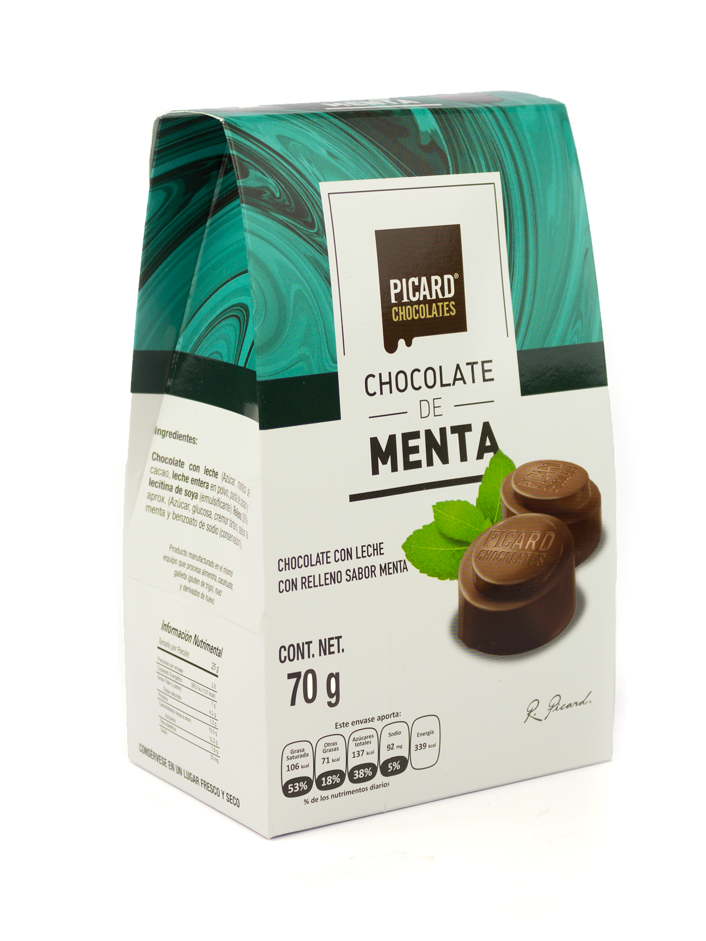 CHOCOLATE PICARD MENTA 70 GR