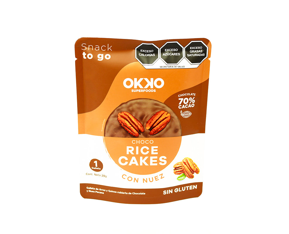 RICE CAKES OKKO CHOCO NUEZ 28 GR Panoli.mx
