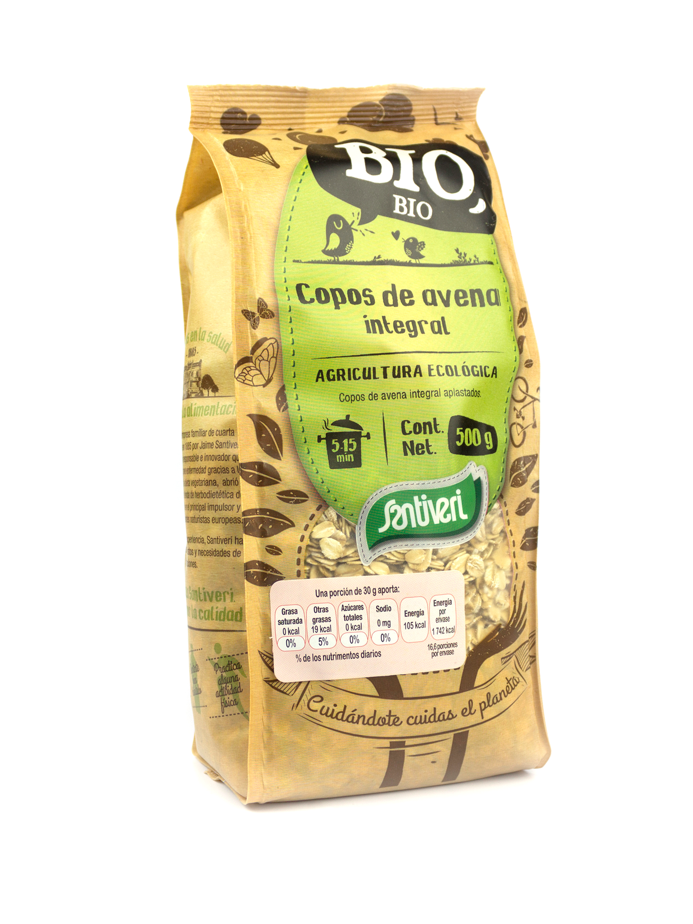 COPOS AVENA SANTIVERI CULTIVO BIOLOGICO 500 GR