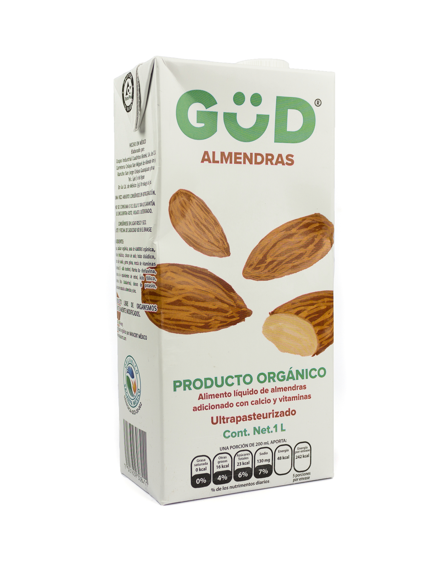 LECHE GUD ALMENDRA ORGÁNICO 1 LT