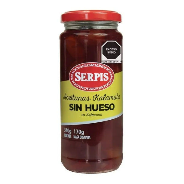 ACEITUNA SERPIS KALAMATA SIN HUESO 340 GR