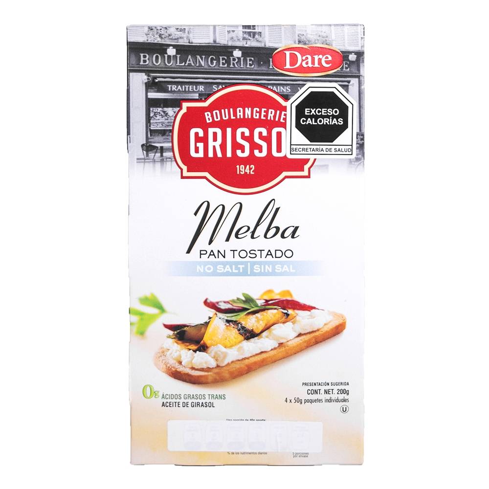 PAN GRISSOL MELBA SIN SAL 200 GR