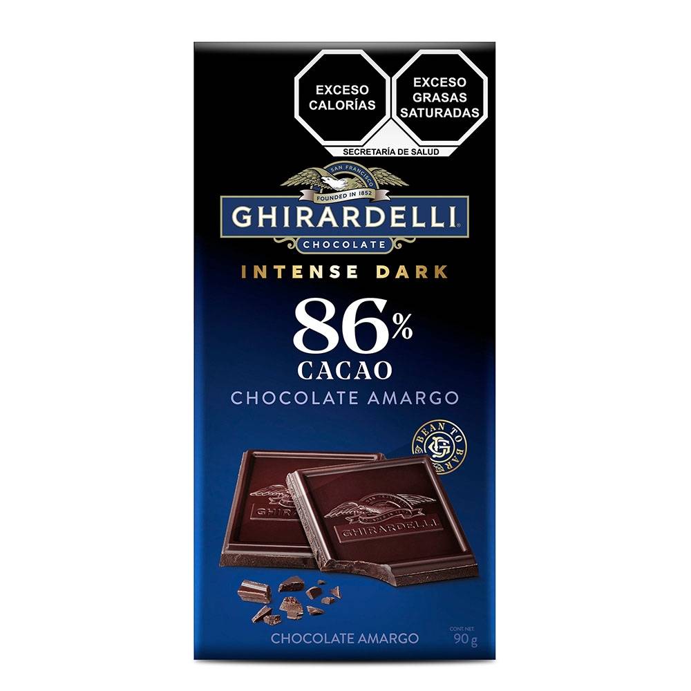 CHOCOLATE GHIRARDELLI BARRA AMARGO 86% CACAO 90 GR