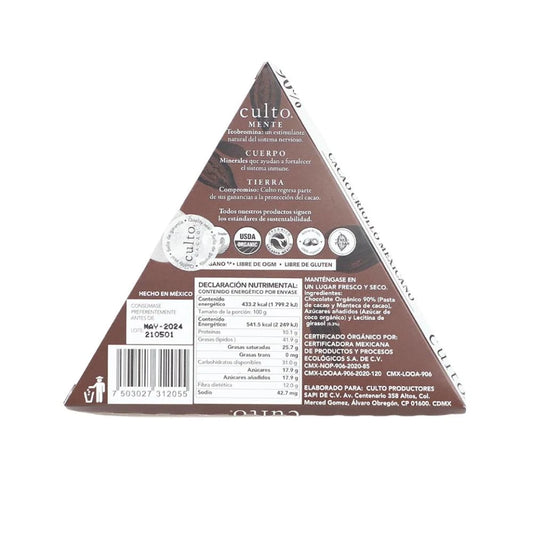 CHOCOLATE CULTO 90% CACAO 80 GR