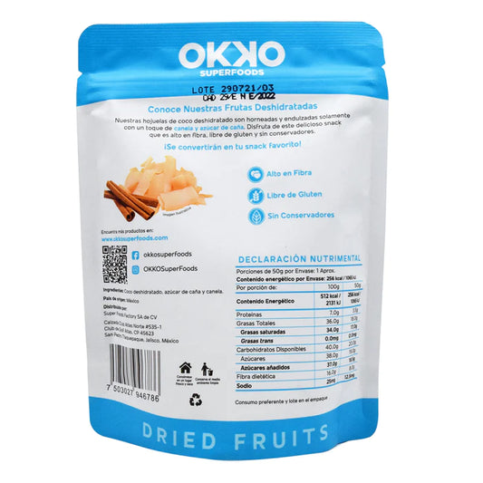 COCO OKKO DESHIDRATADO CON CANELA 50 GR