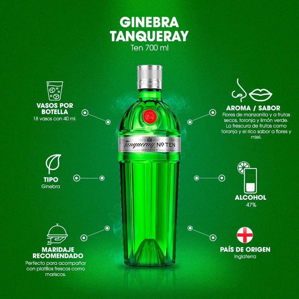 GINEBRA TANQUERAY TEN 750 ML