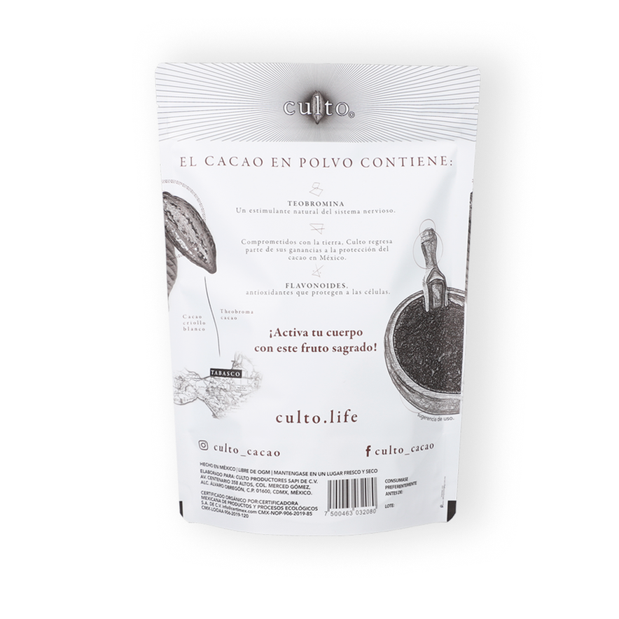 CACAO CULTO ORGÁNICO POLVO 250 GR