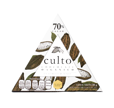 CHOCOLATE CULTO 70% CACAO MIEL 80 GR