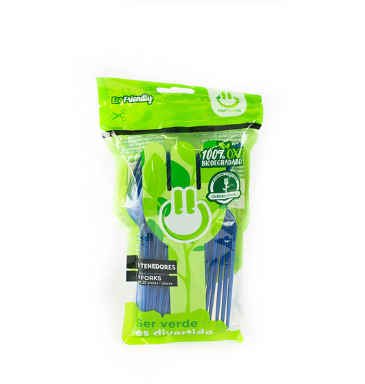 TENEDOR PARTYISON AZUL REY 20 PZ