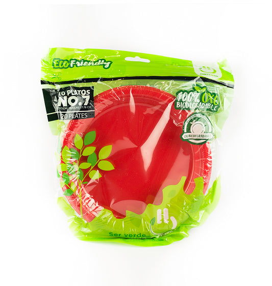 PLATO PARTYISON NO. 7 ROJO 20 PZ