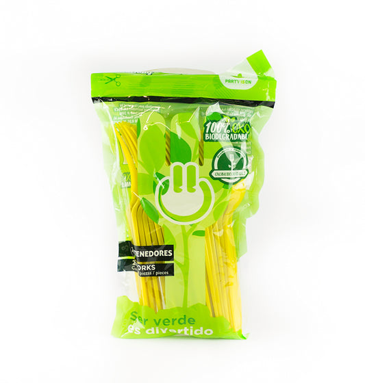 TENEDOR PARTYISON AMARILLO 20 PZ