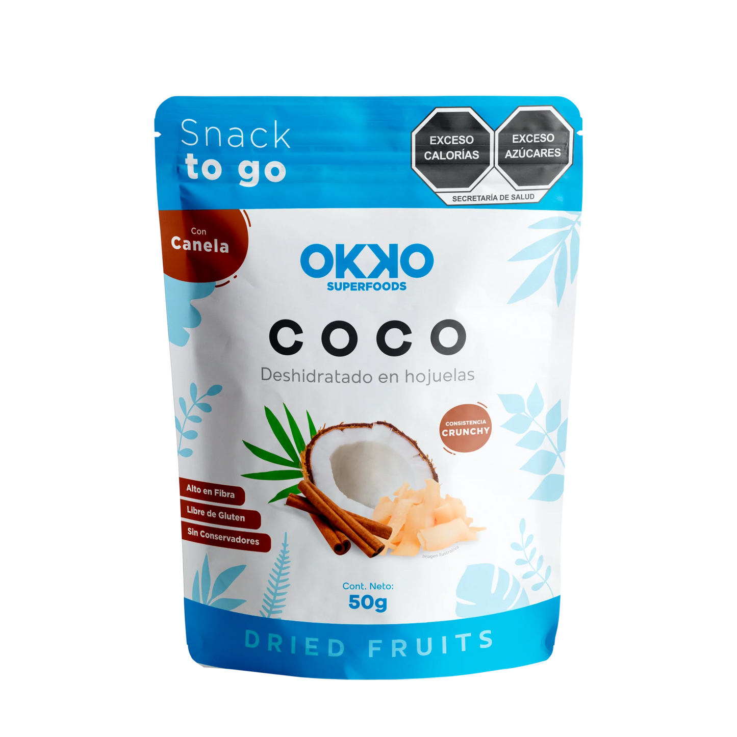 COCO OKKO DESHIDRATADO CON CANELA 50 GR